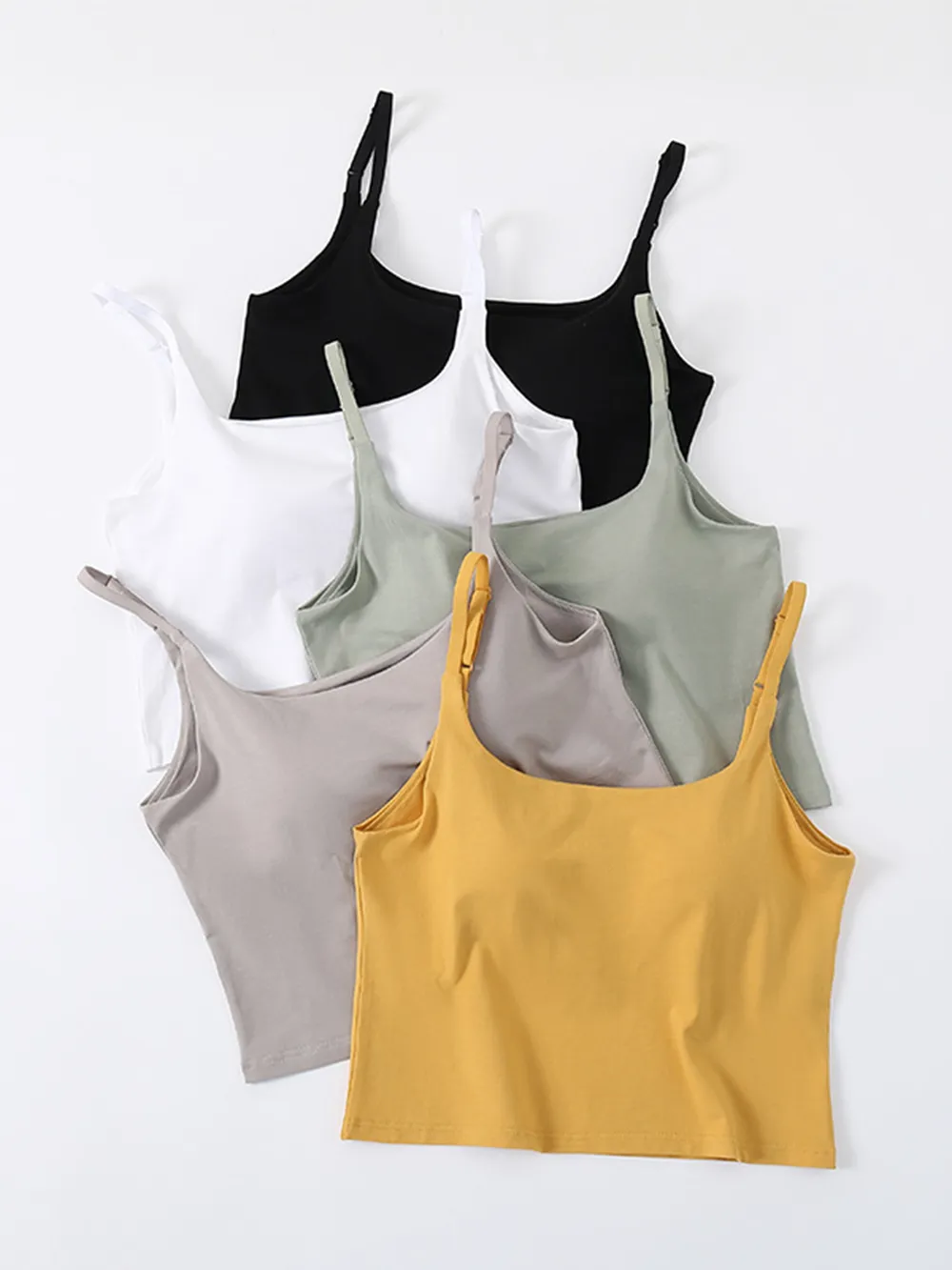 Scoop Neck Cropped Cami with Chest Pads, image 4