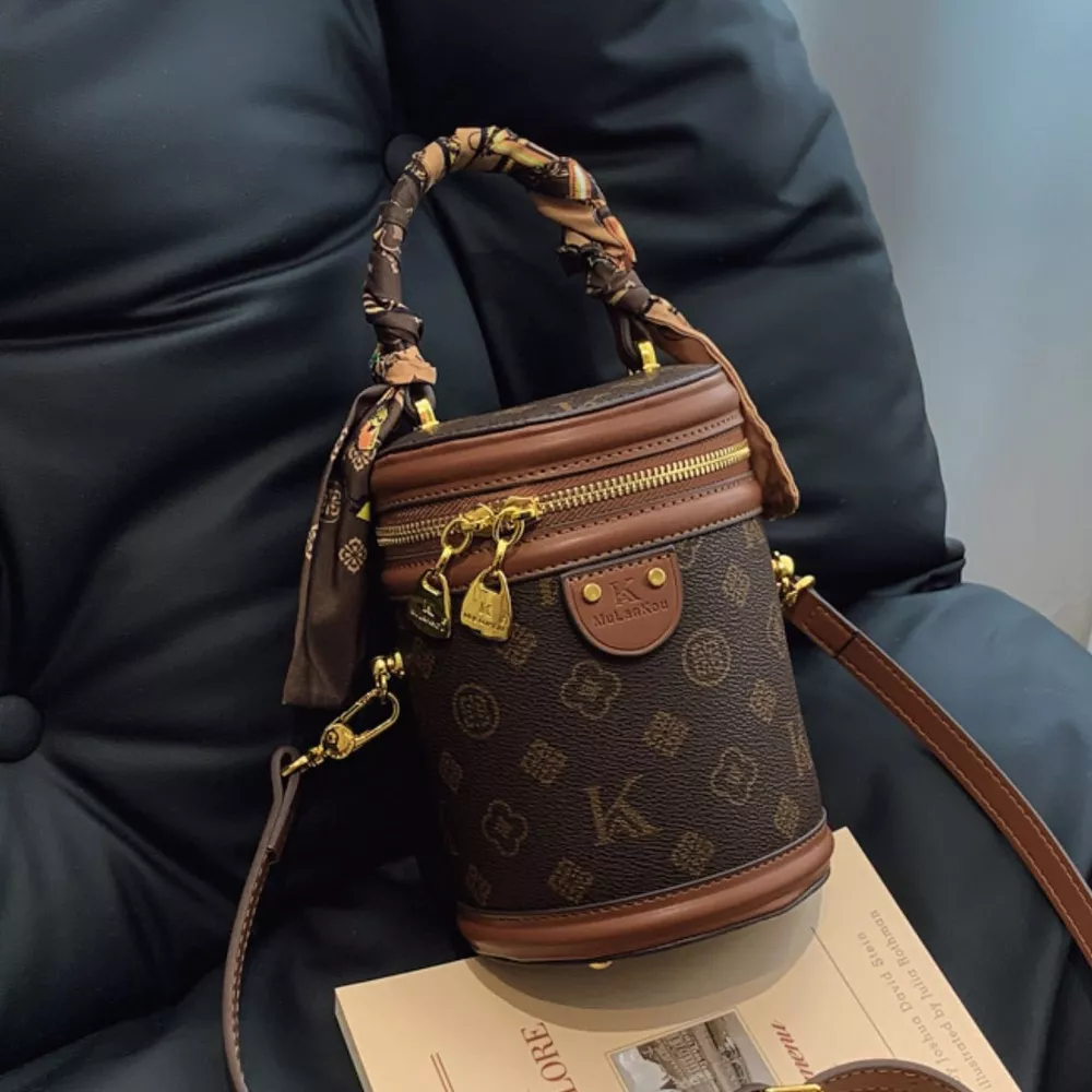 Top Handle Bucket Crossbody Bag, image 6