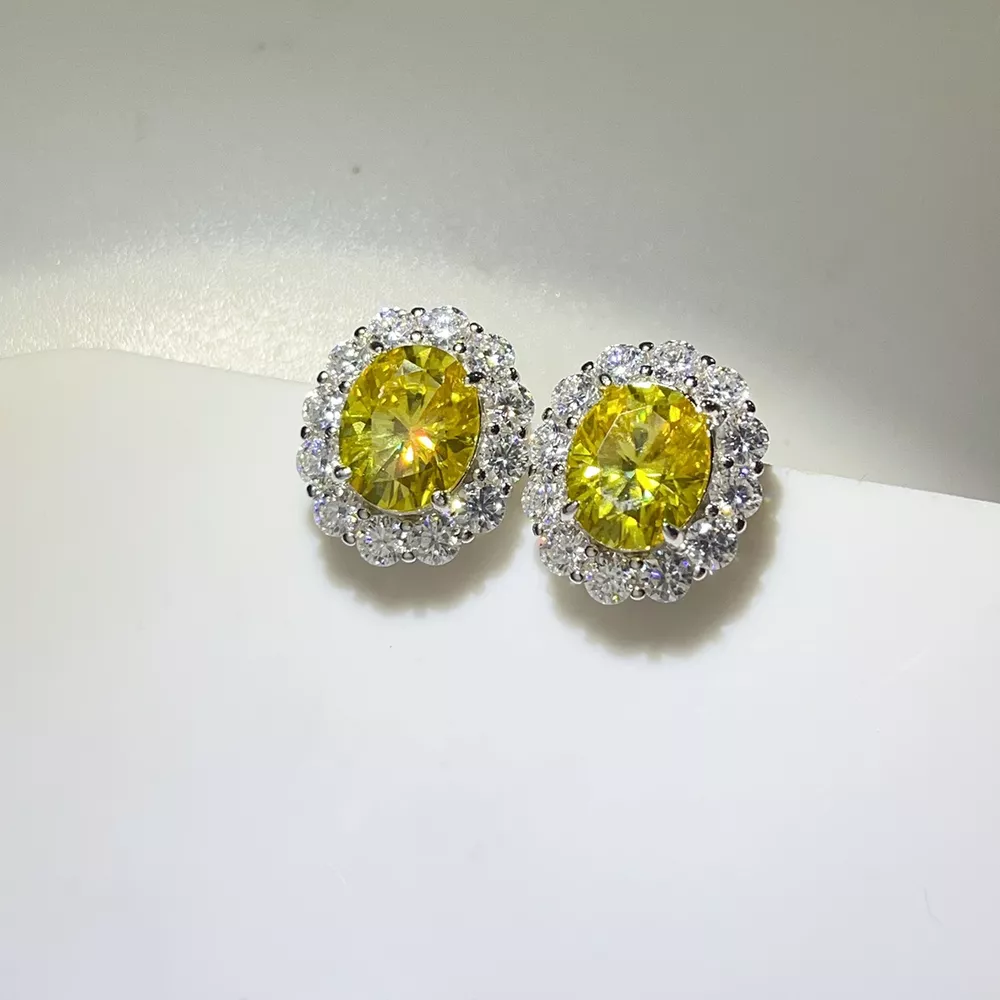 6 Carat Moissanite 925 Sterling Silver Stud Earrings, image 3
