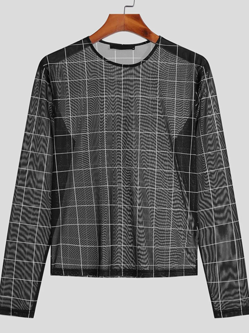 Men's Full Size Plaid Round Neck Long Sleeve Top Plus Size, image 6