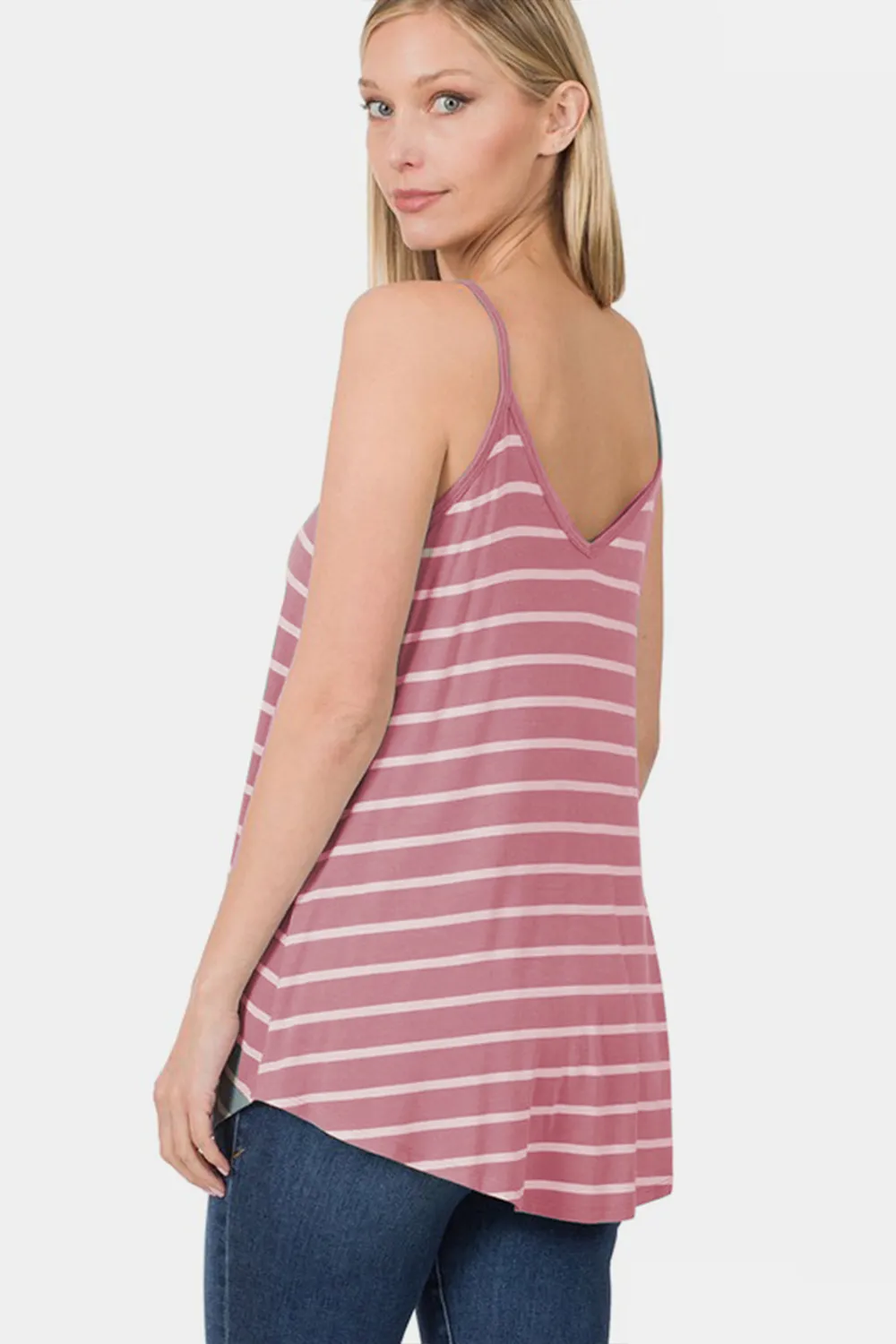 Striped Curved Hem Cami, image 2