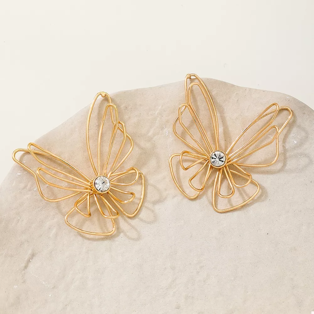18K Gold-Plated Butterfly Earrings, image 2