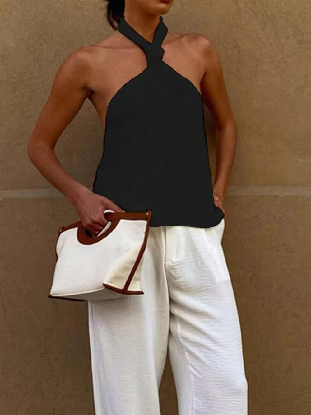 Knotted Halter Neck Cami