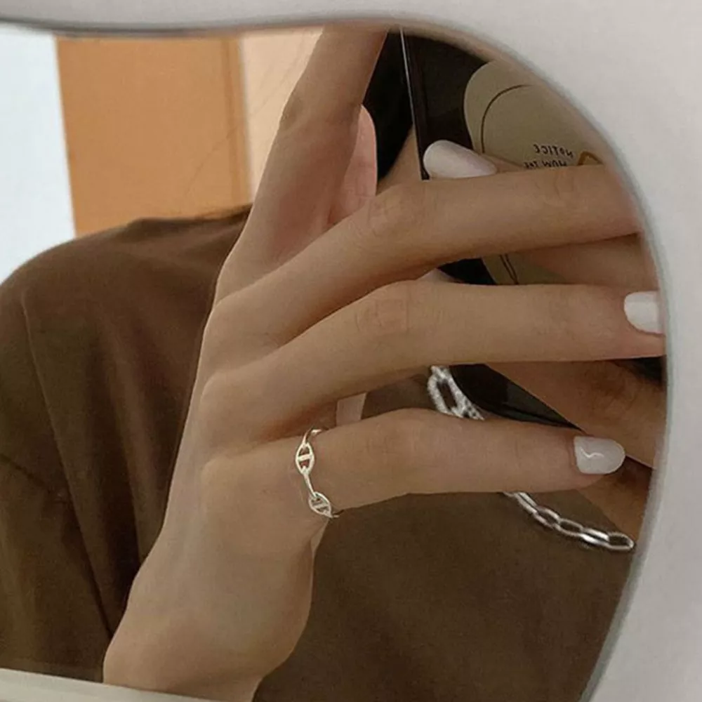925 Sterling Silver Geometric Ring, image 2