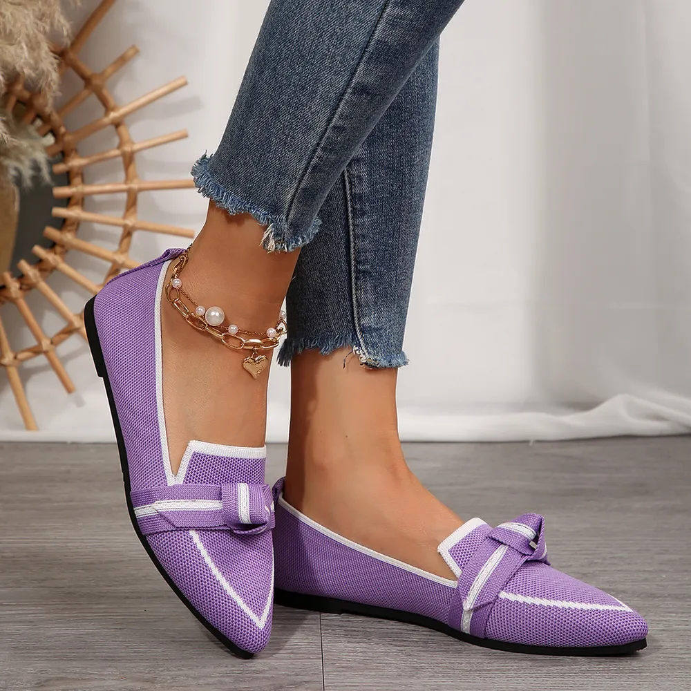 Point Toe Mesh Flat Slip-Ons, image 3