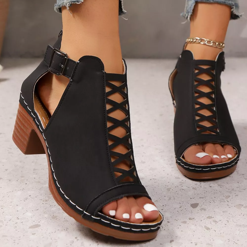 Open Toe Block Heels Sandals, image 2