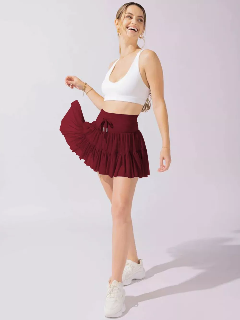 Tiered Skort with Drawstring, image 20