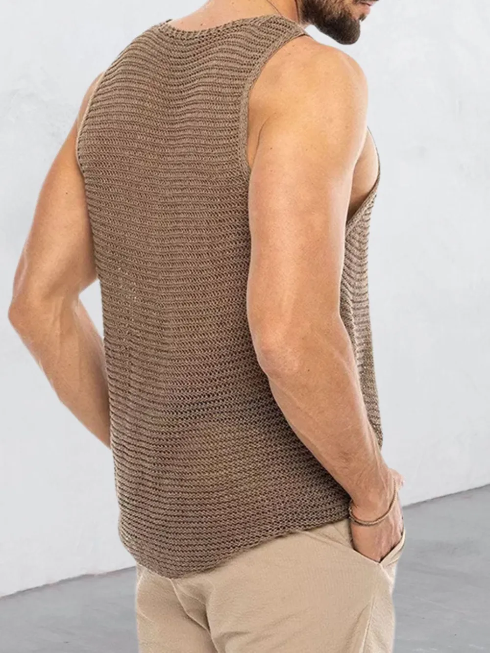 Men's Plus Size Scoop Neck Knit Tank, image 5