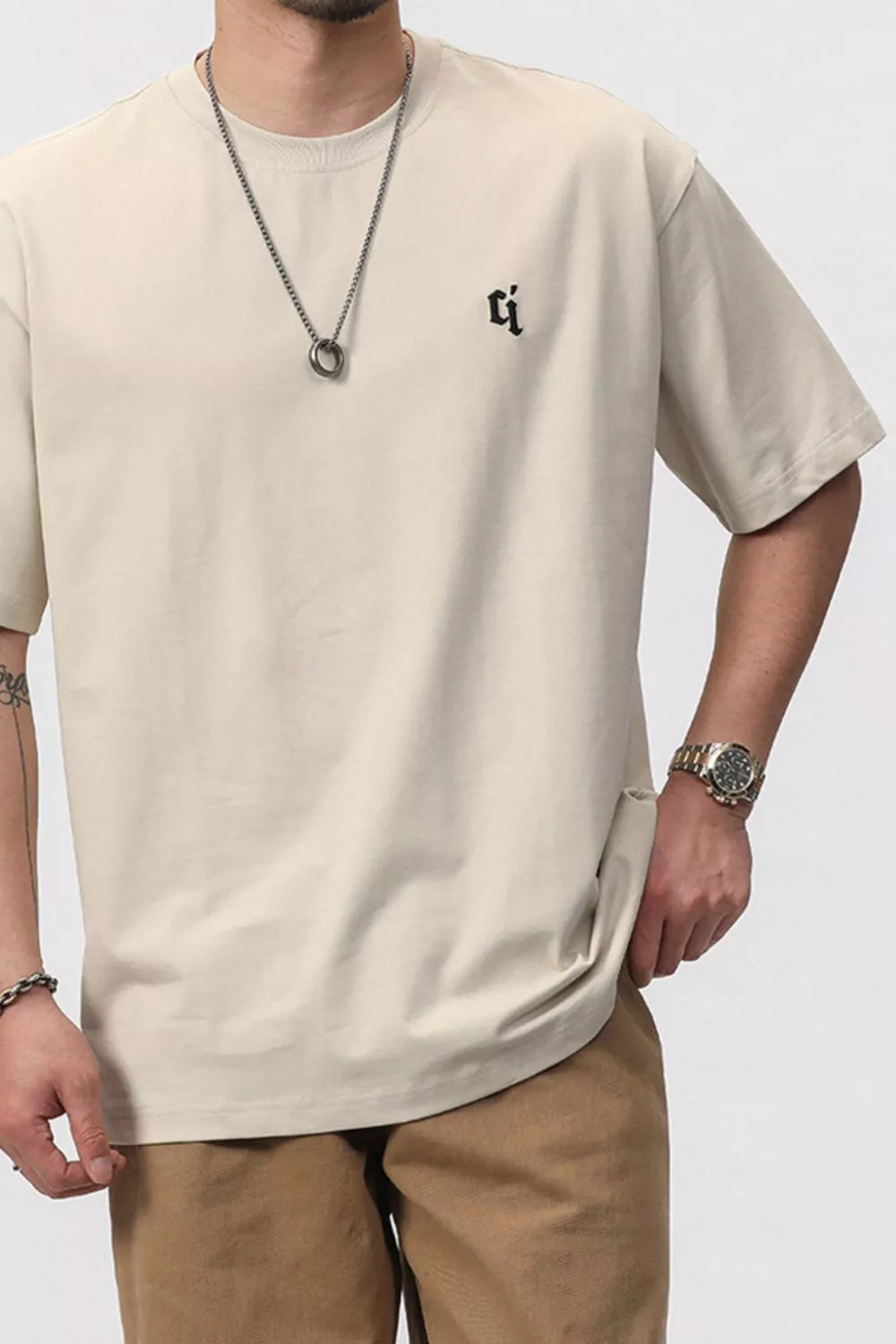Men's Plus Size Round Neck Relaxed Fit T-Shirt, image 2