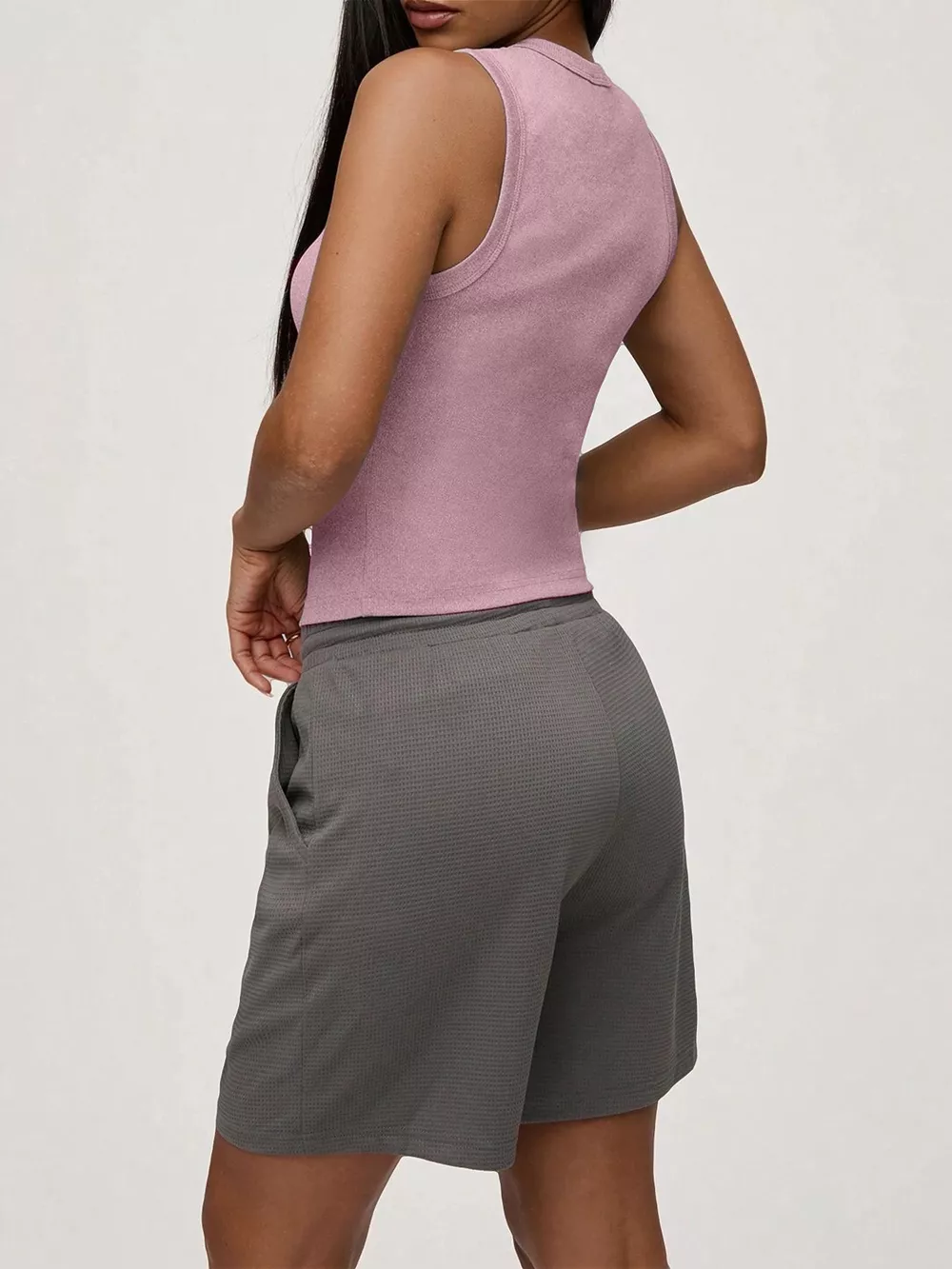 Ribbed Button-Front Sleeveless Tank, image 9
