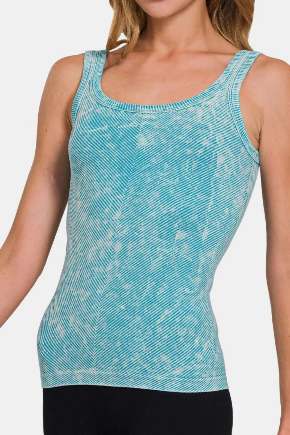 Ribbed Scoop Neck Tank, image 3