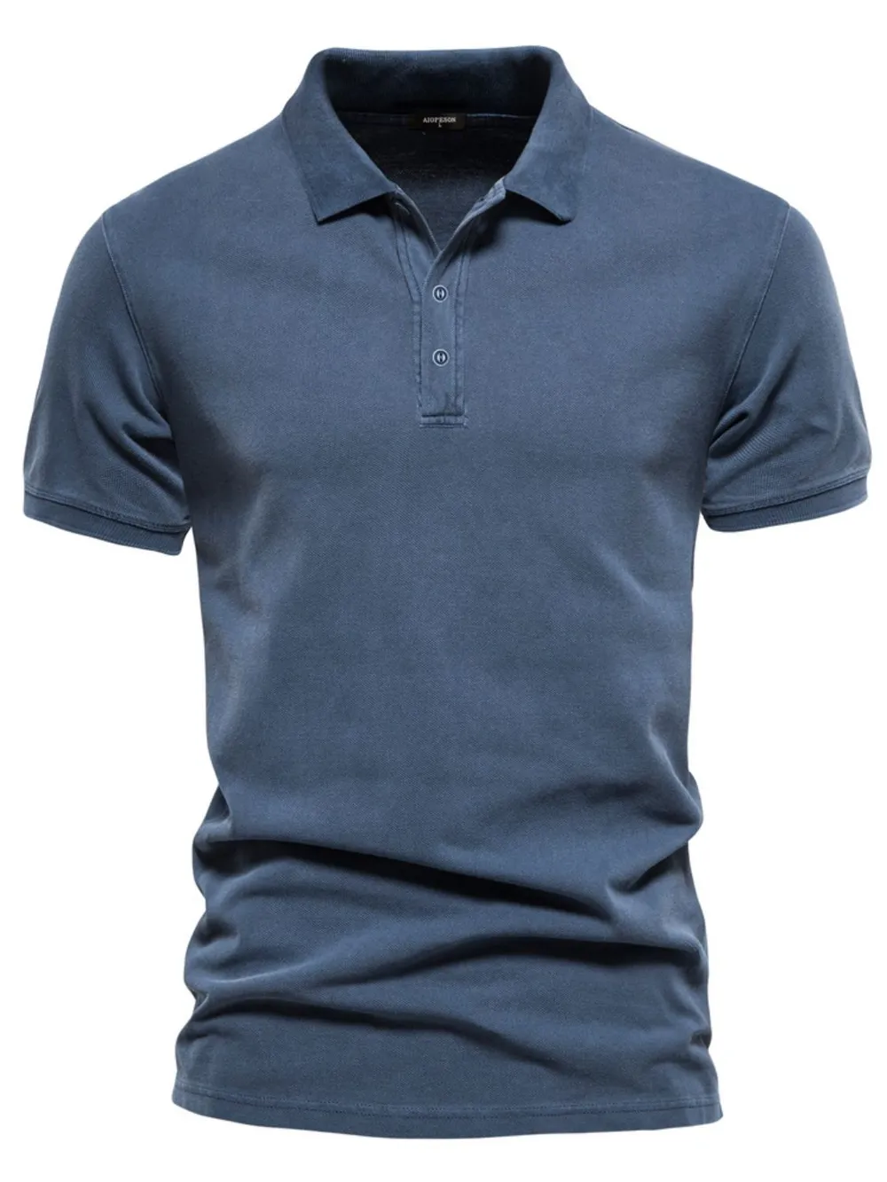 Men's Collared Neck Button Detail Short Sleeve Polo, image 3
