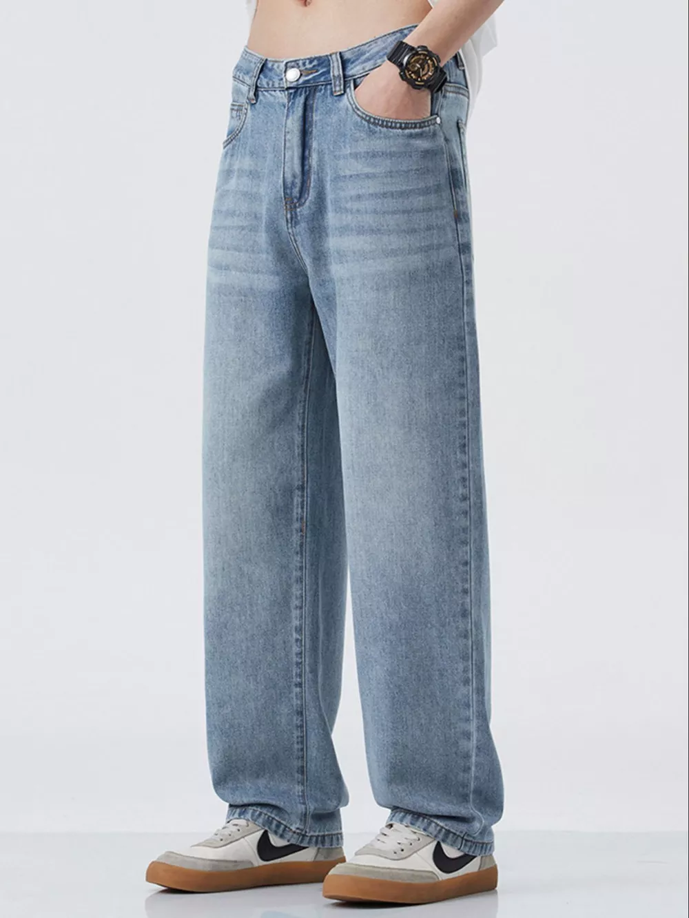 Men's Wide Leg Relaxed Fit Jeans