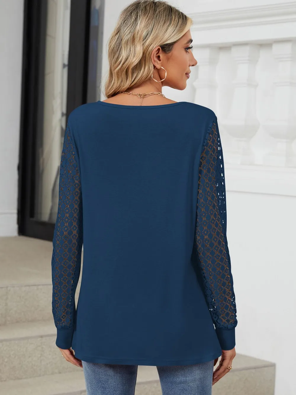 Cutout Round Neck Long Sleeve T-Shirt, image 10
