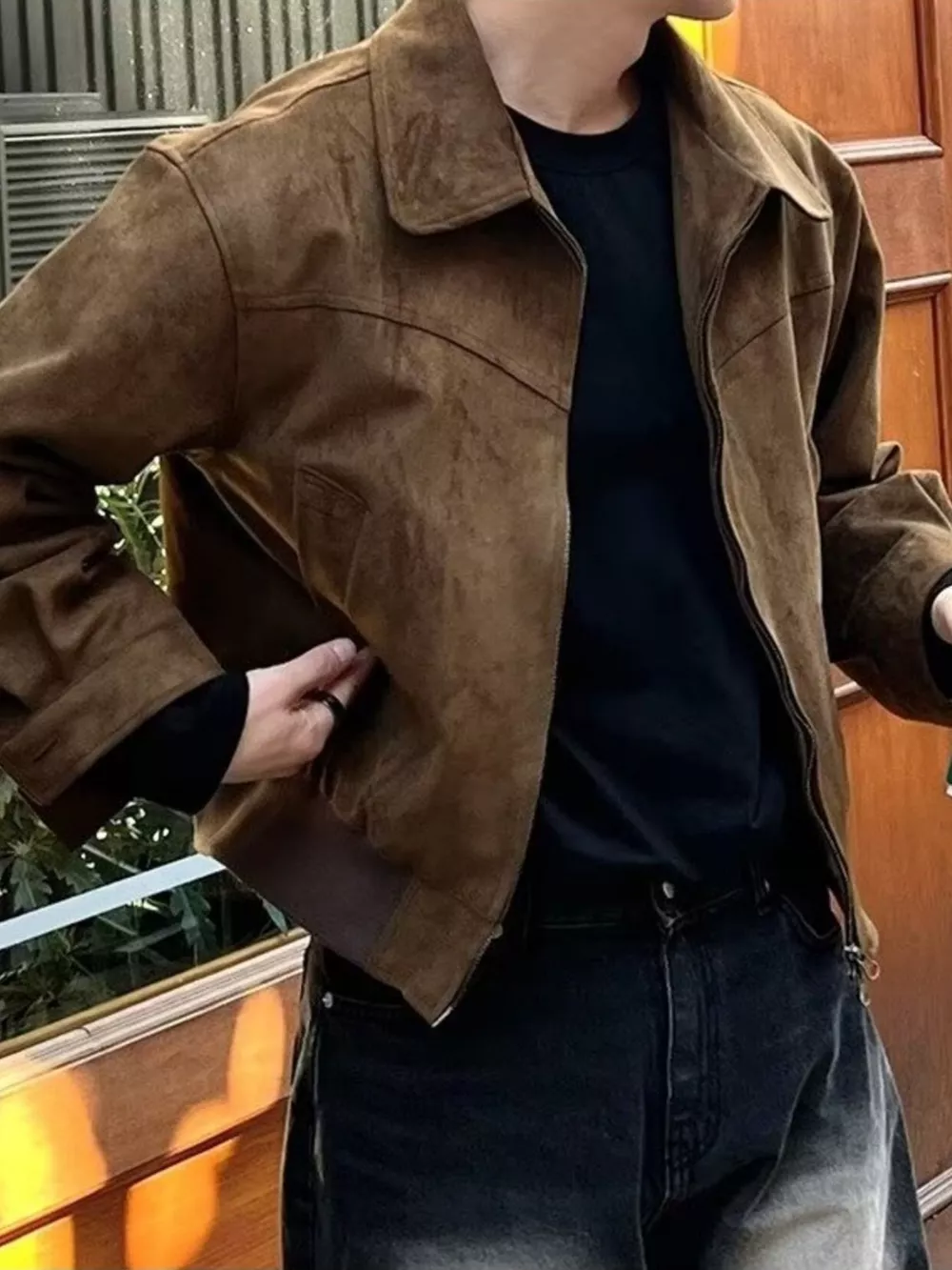 Men's Plus Size Zip Up Casual Jacket, image 5