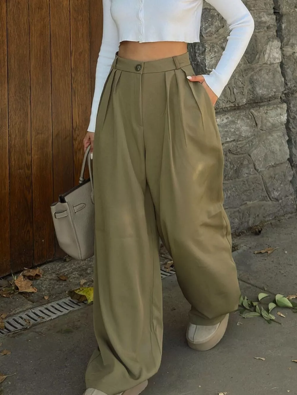High-Waisted Pleated Wide-Leg Pants, image 20
