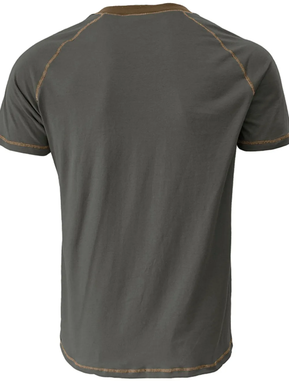 Men's Contrast Trim Henley Polo Shirt, image 5