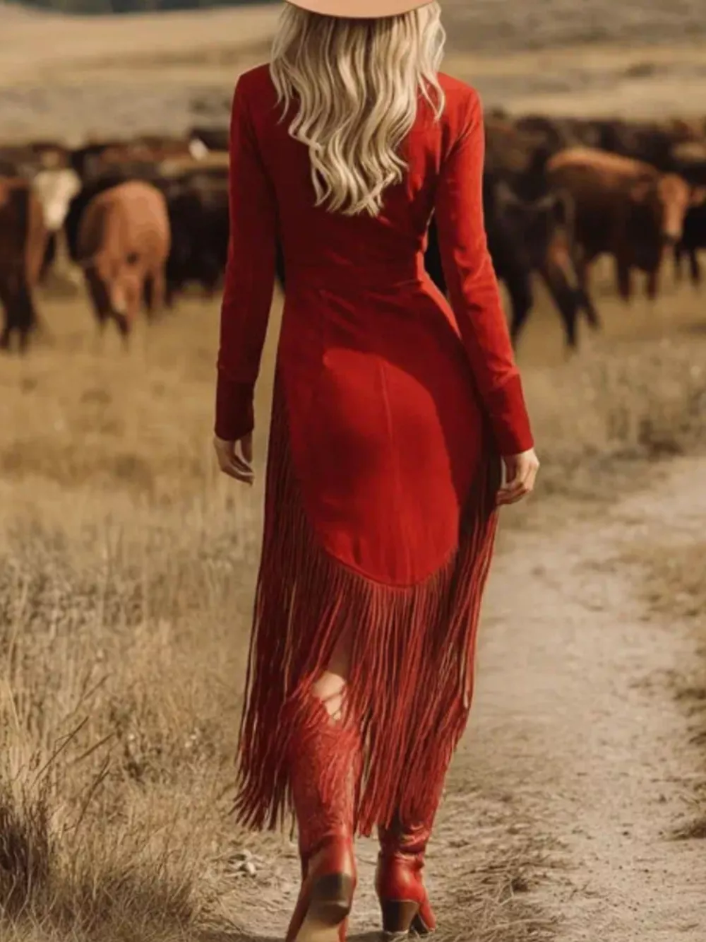 Fringe Zip-Front Midi Dress, image 4