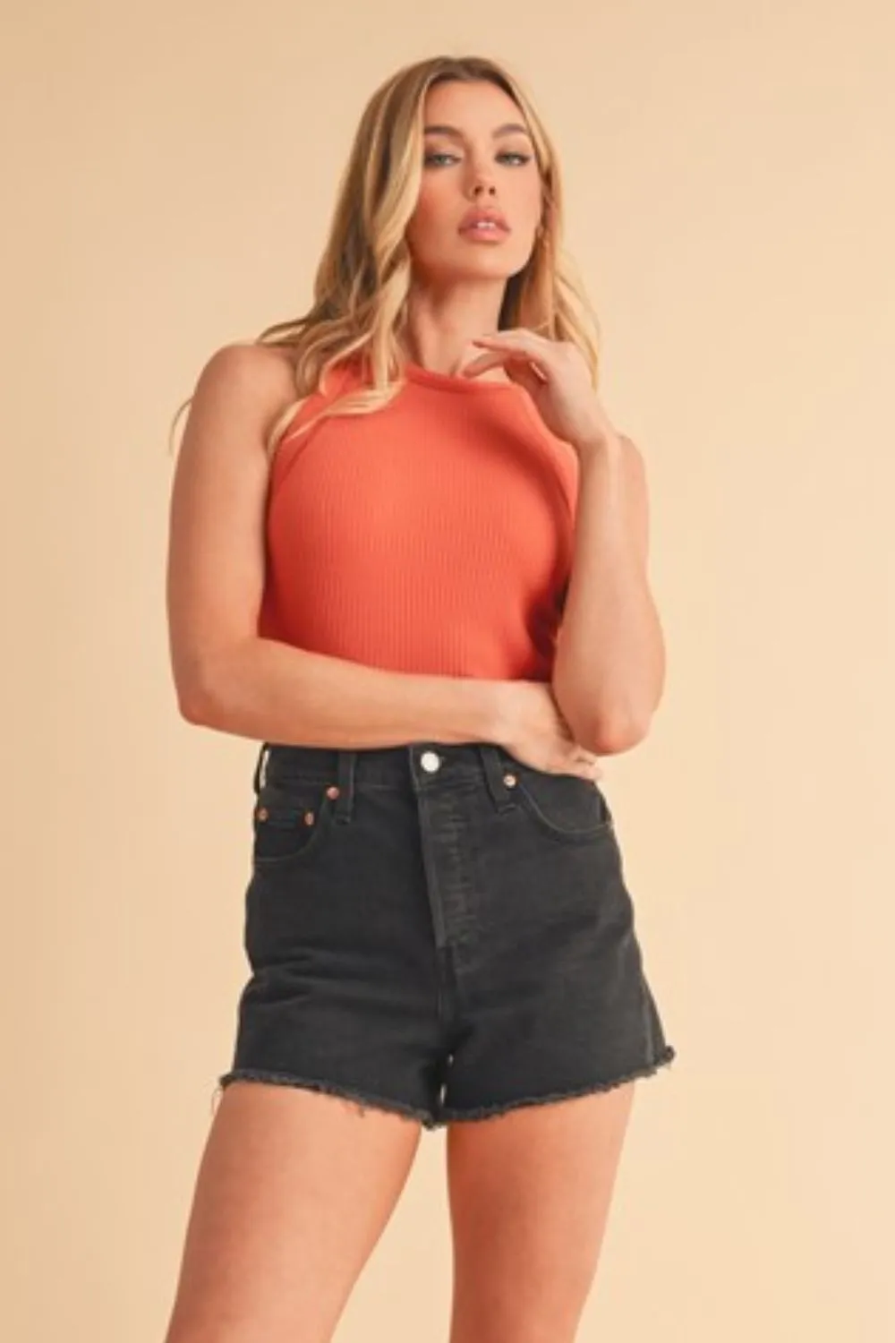 Ribbed Round Neck Tank, image 2