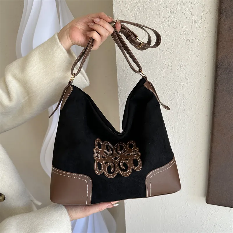 Suede Patch Adjustable Strap Tote Bag, image 10