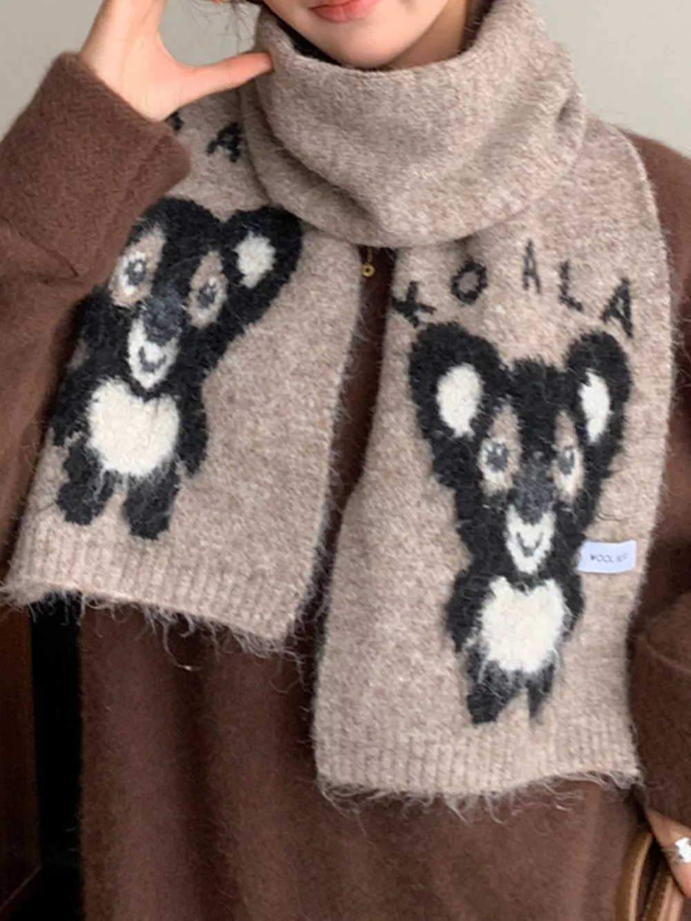 Koala Pattern Winter Scarf, image 7