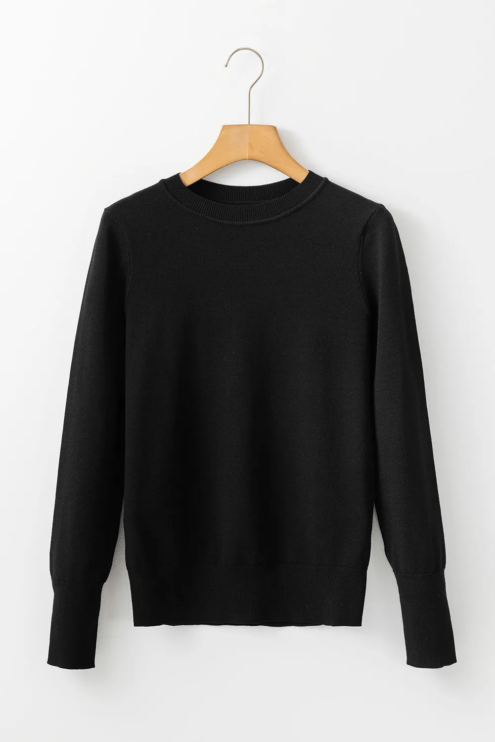 Round Neck Long Sleeve Knit Top, image 3