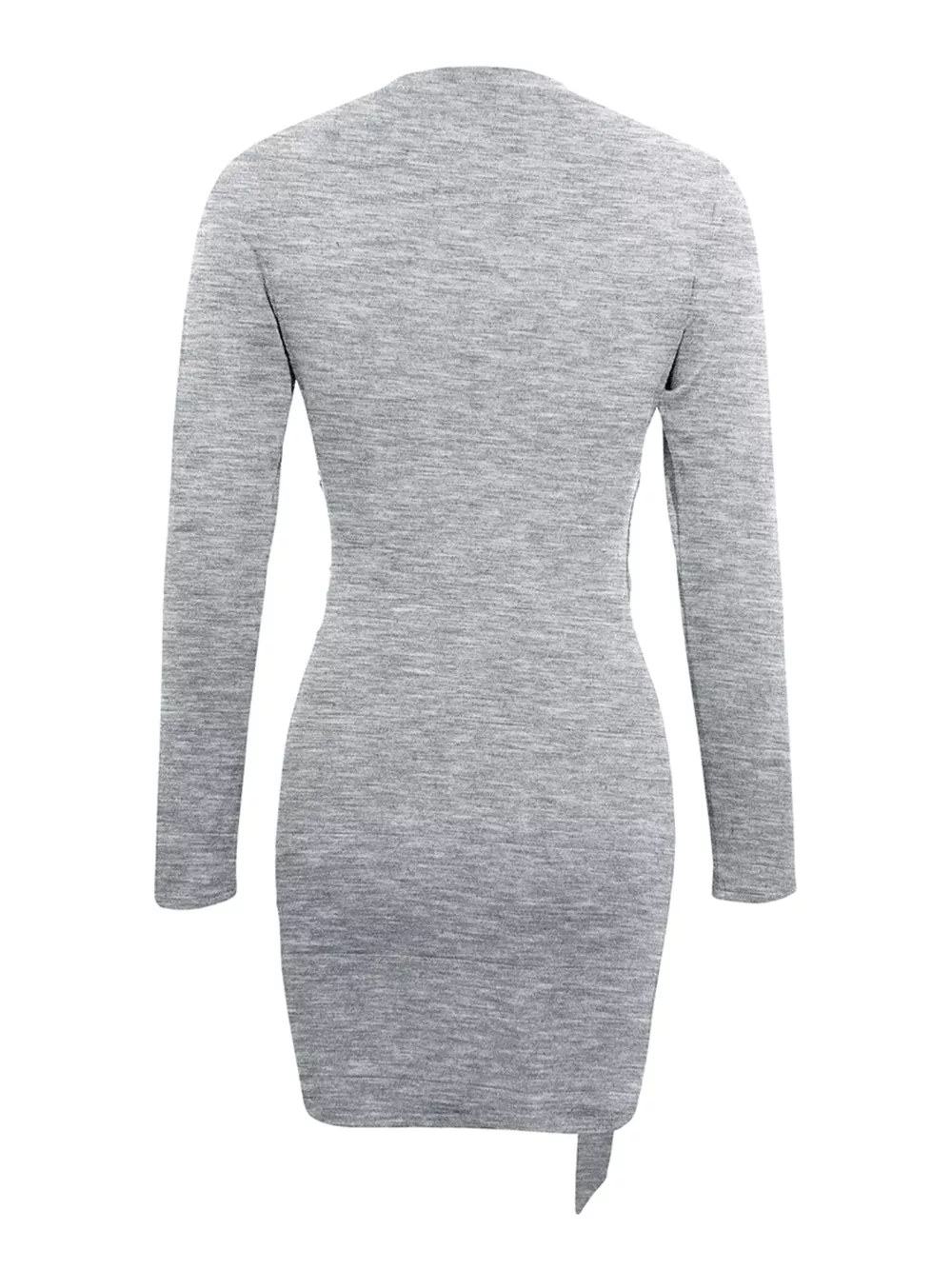 Round Neck Long Sleeve Bodycon Dress, image 2