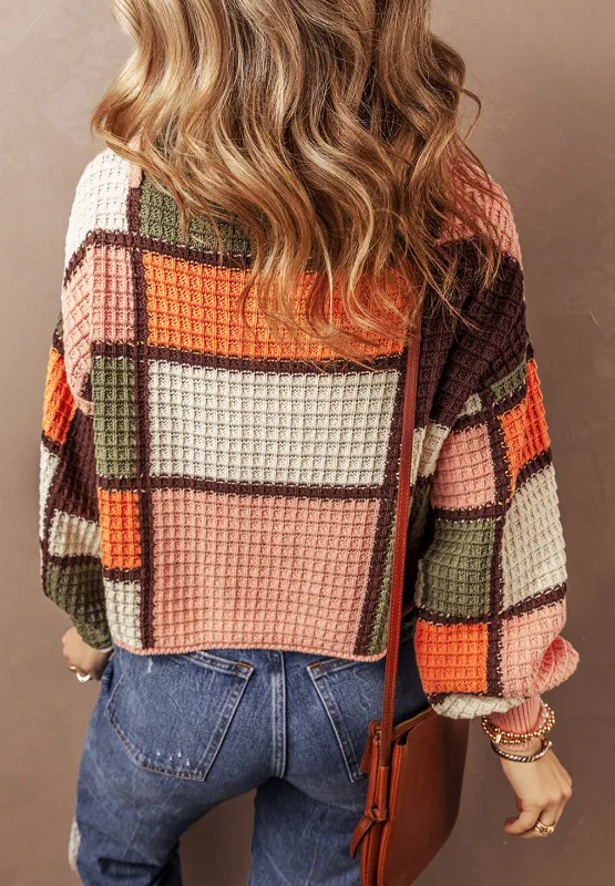 Drawstring Color Block Mock Neck Sweater, image 8