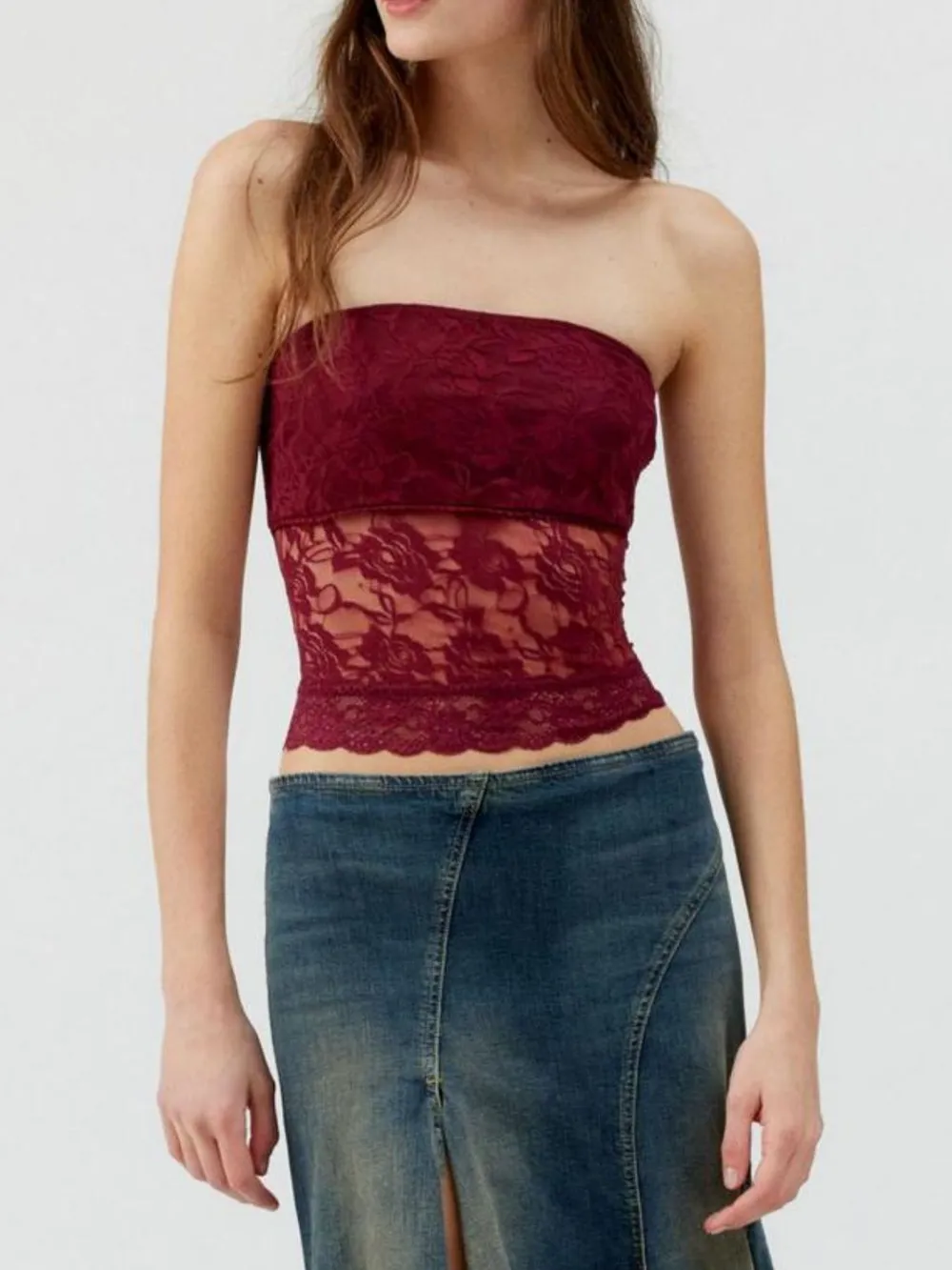 Lace Strapless Tube Top, image 2