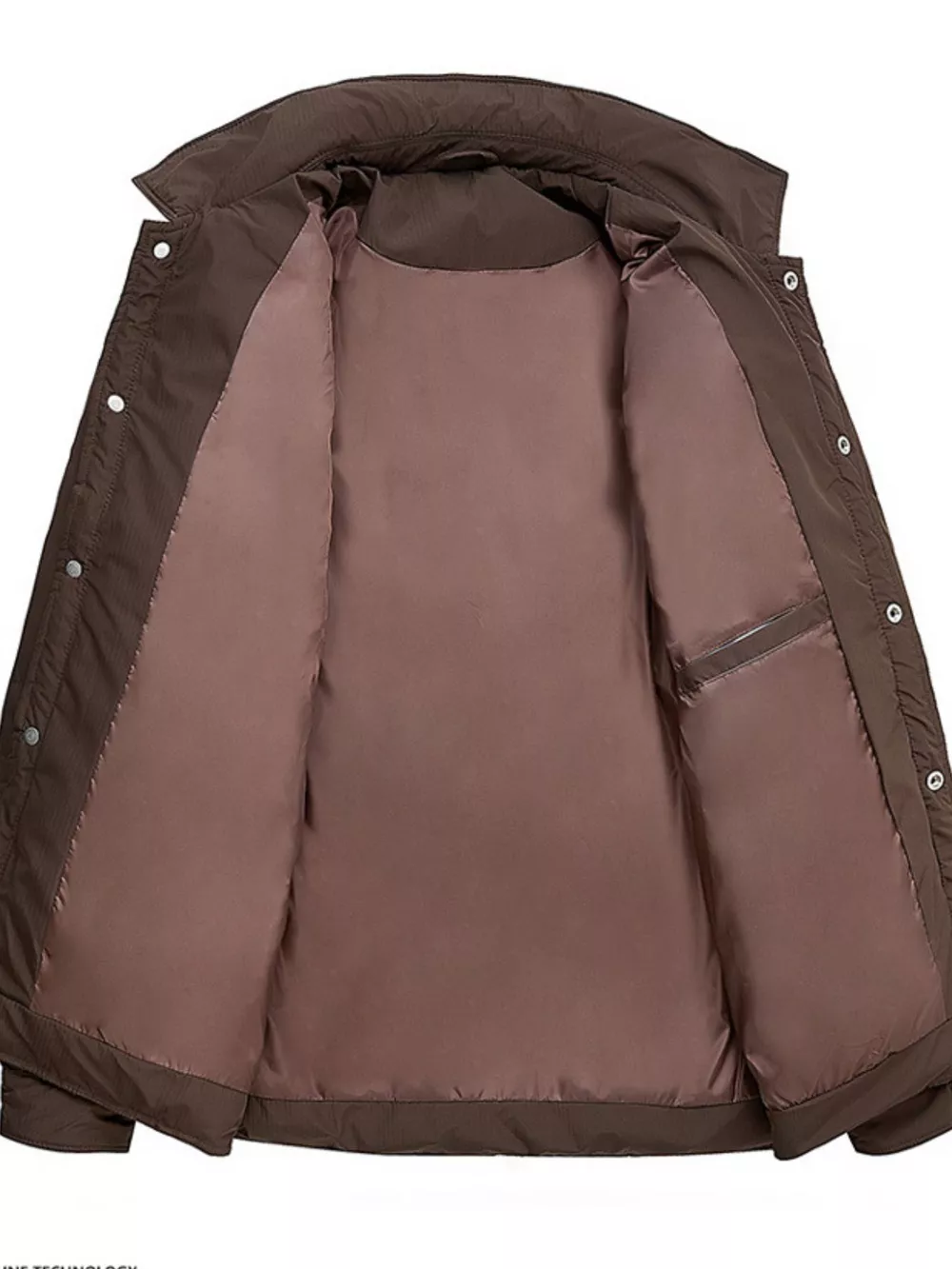 Men's Plus Size Snap Down Puffer Jacket, image 4