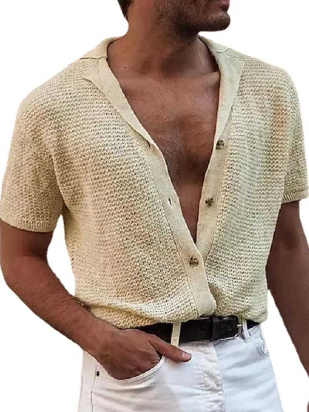Men's Full Size Button Down Short Sleeve Shirt Plus Size, image 2