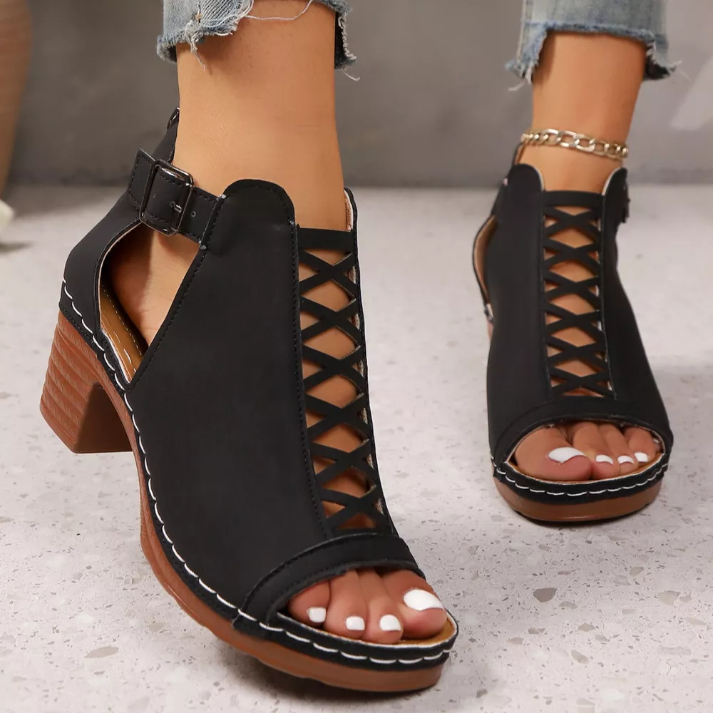 Open Toe Block Heels Sandals, image 4
