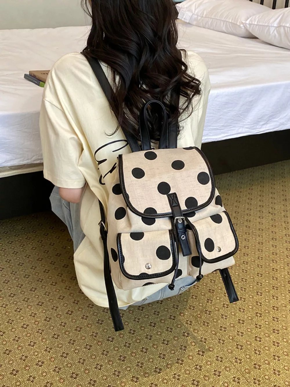 Polka Dot Backpack Bag, image 10