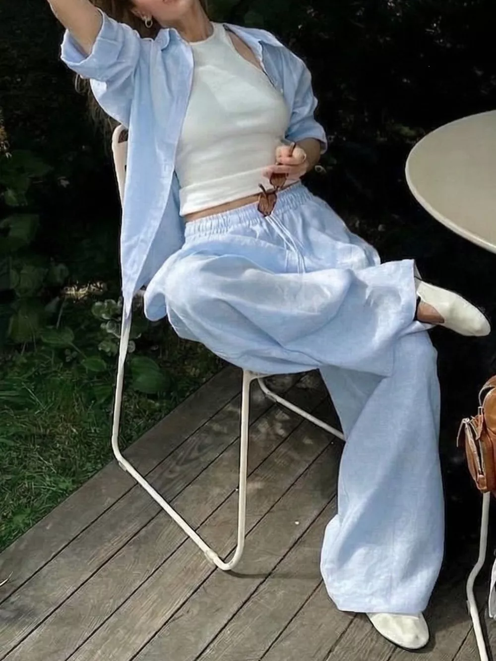 Button Up Shirt and Drawstring Pants Set, image 5