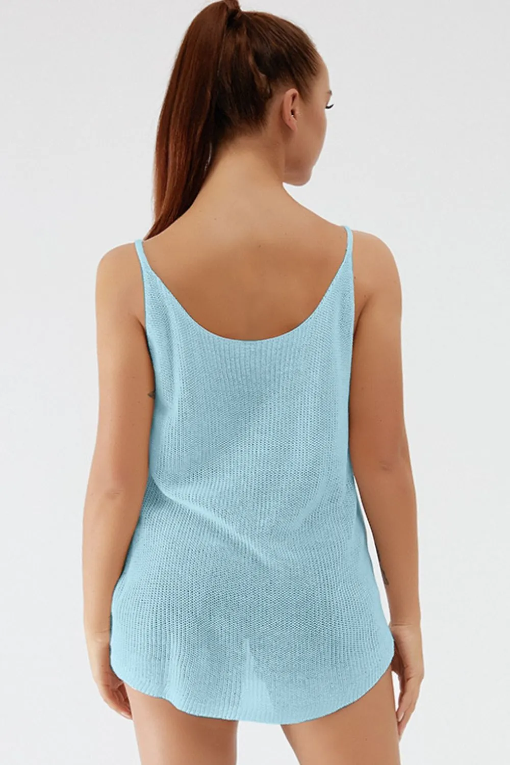 Scoop Neck Spaghetti Strap Knit Cami, image 13