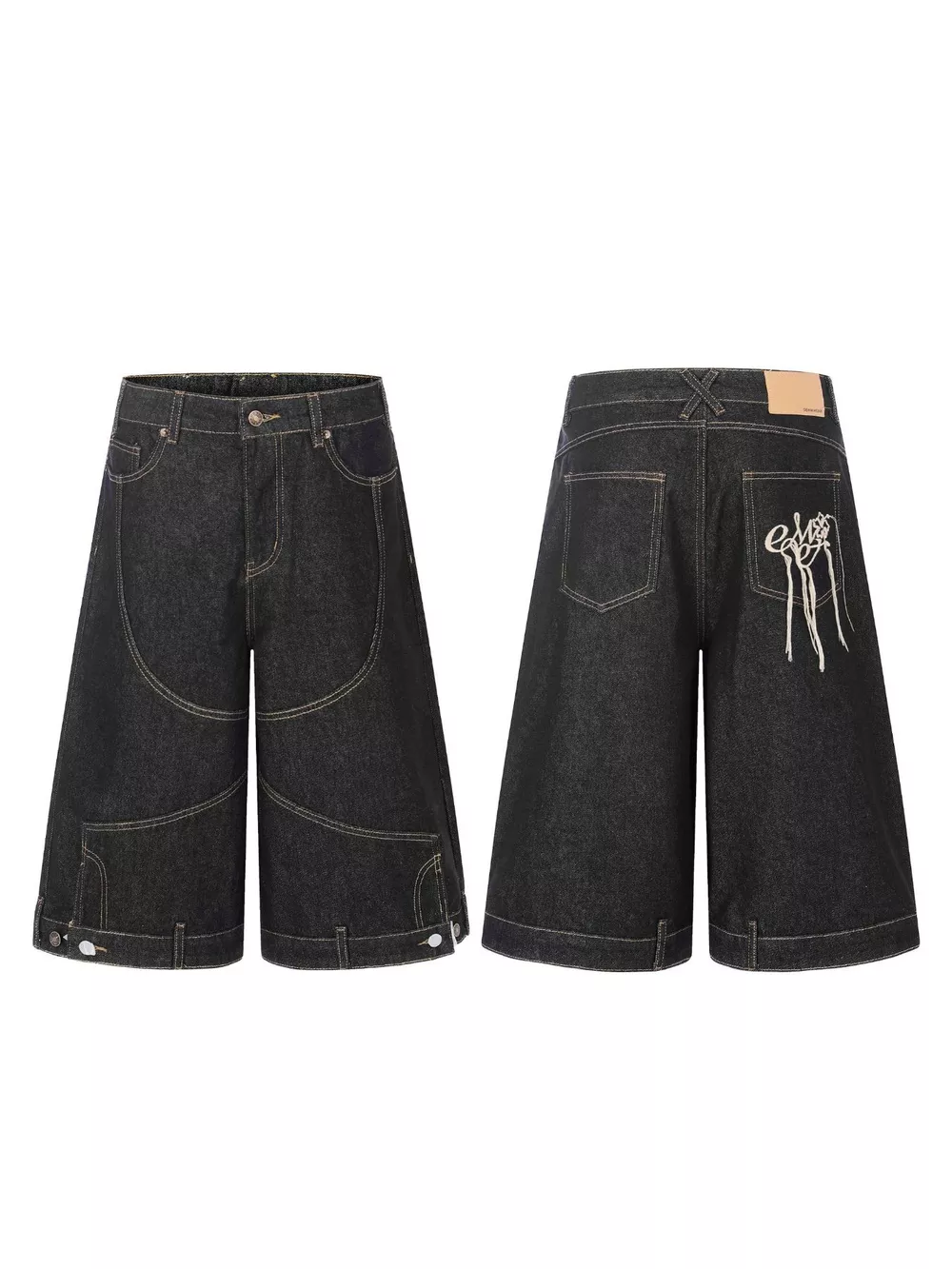 Men's Full Size High-Waisted Wide-Leg Denim Capris Plus Size, image 4