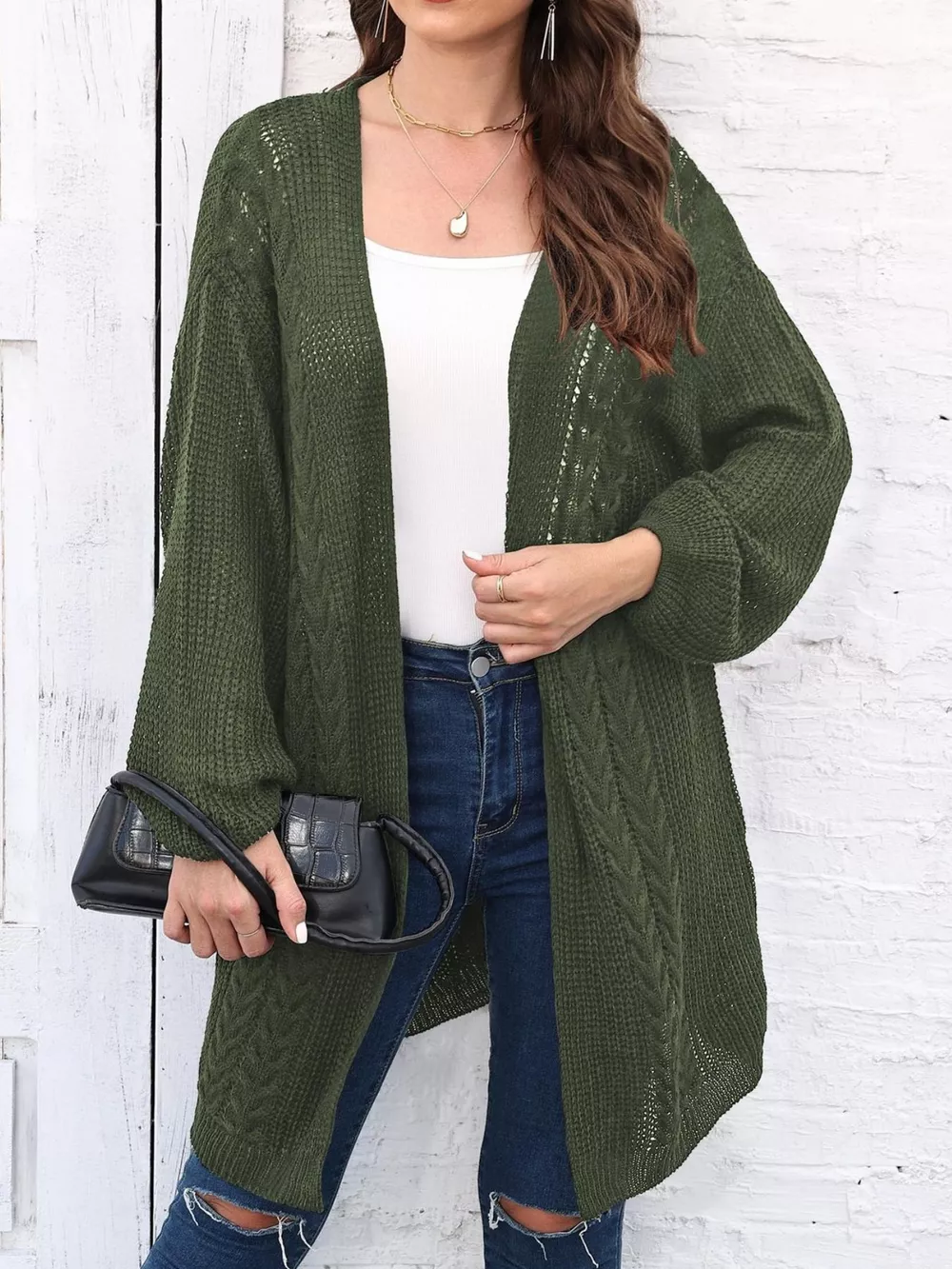 Open Front Long Sleeve Cardigan, image 15