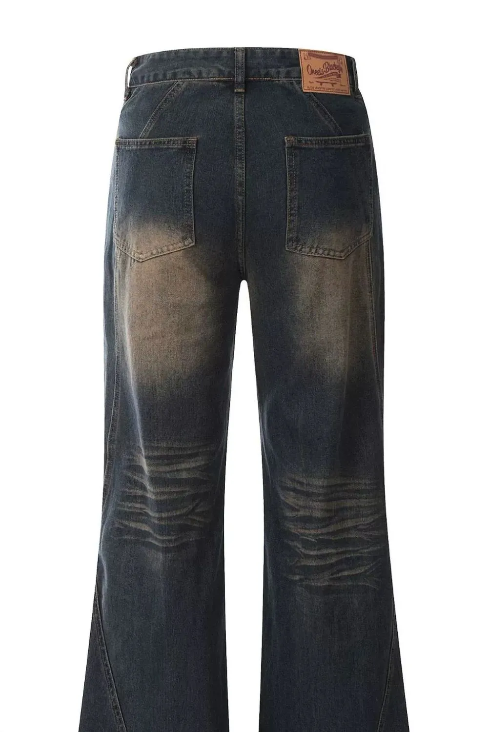 Men's Wide Leg Wash Jeans, image 2
