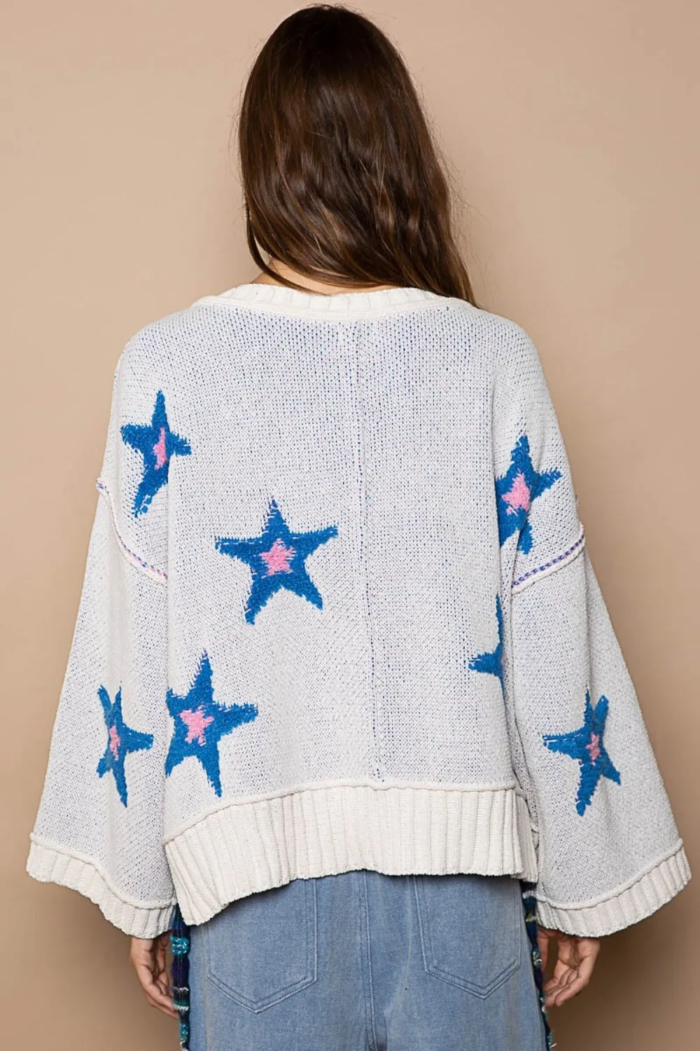 Long Sleeve Star Patch Sweater, image 3