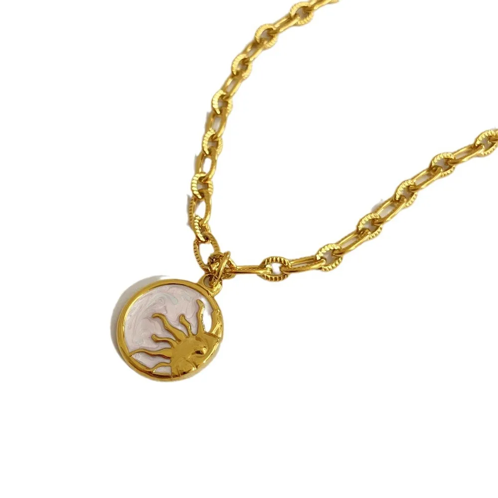 Titanium Steel Sun & Moon Necklace, image 8
