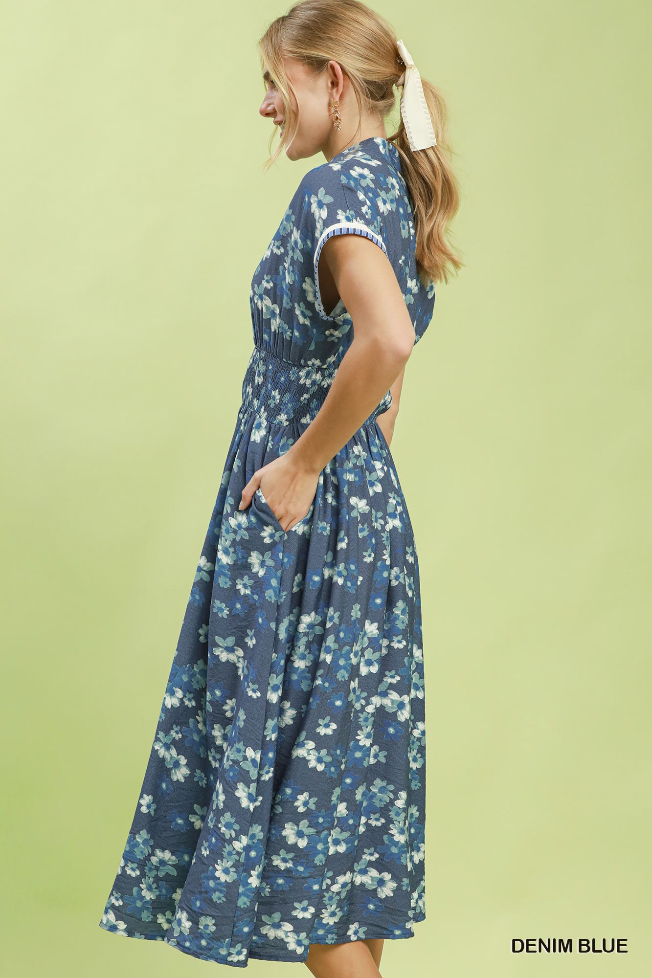 Ruffle Sleeve Henley Shift Dress, image 2