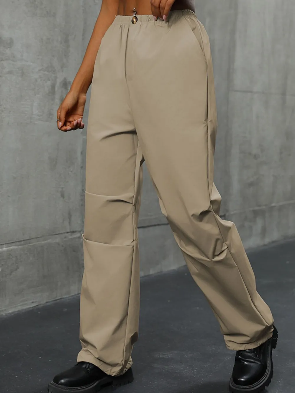 Pocketed Elastic Waist Pants, image 5