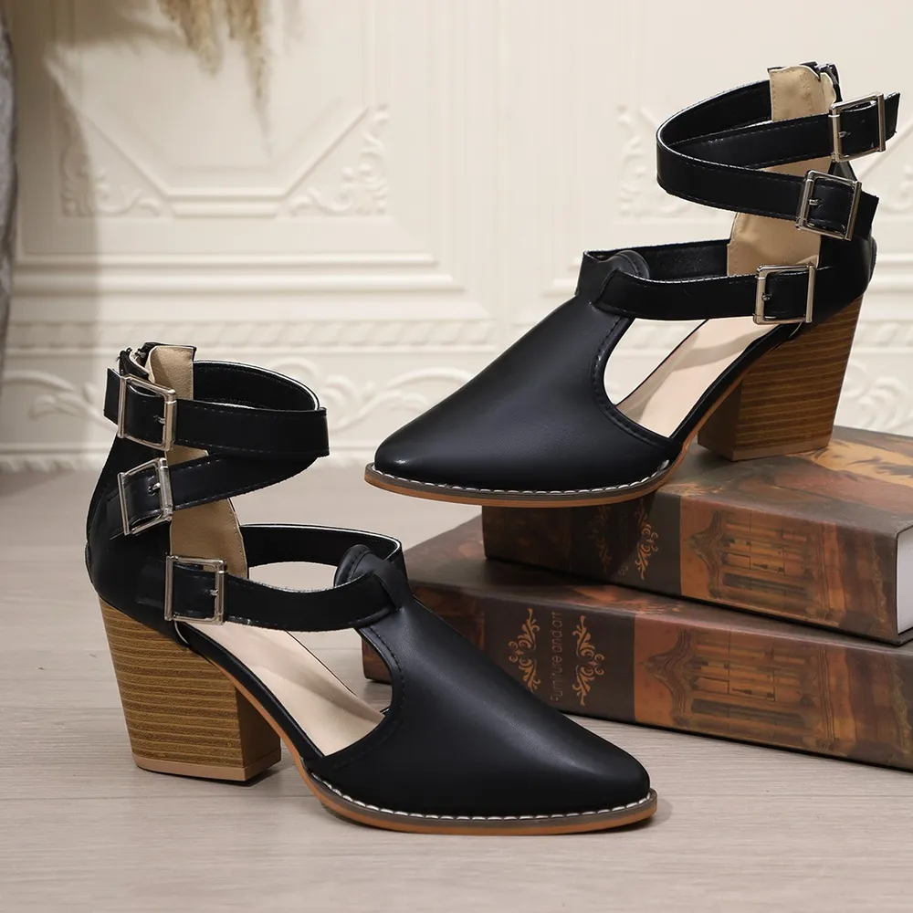 Point Toe Block Heels Sandals, image 4