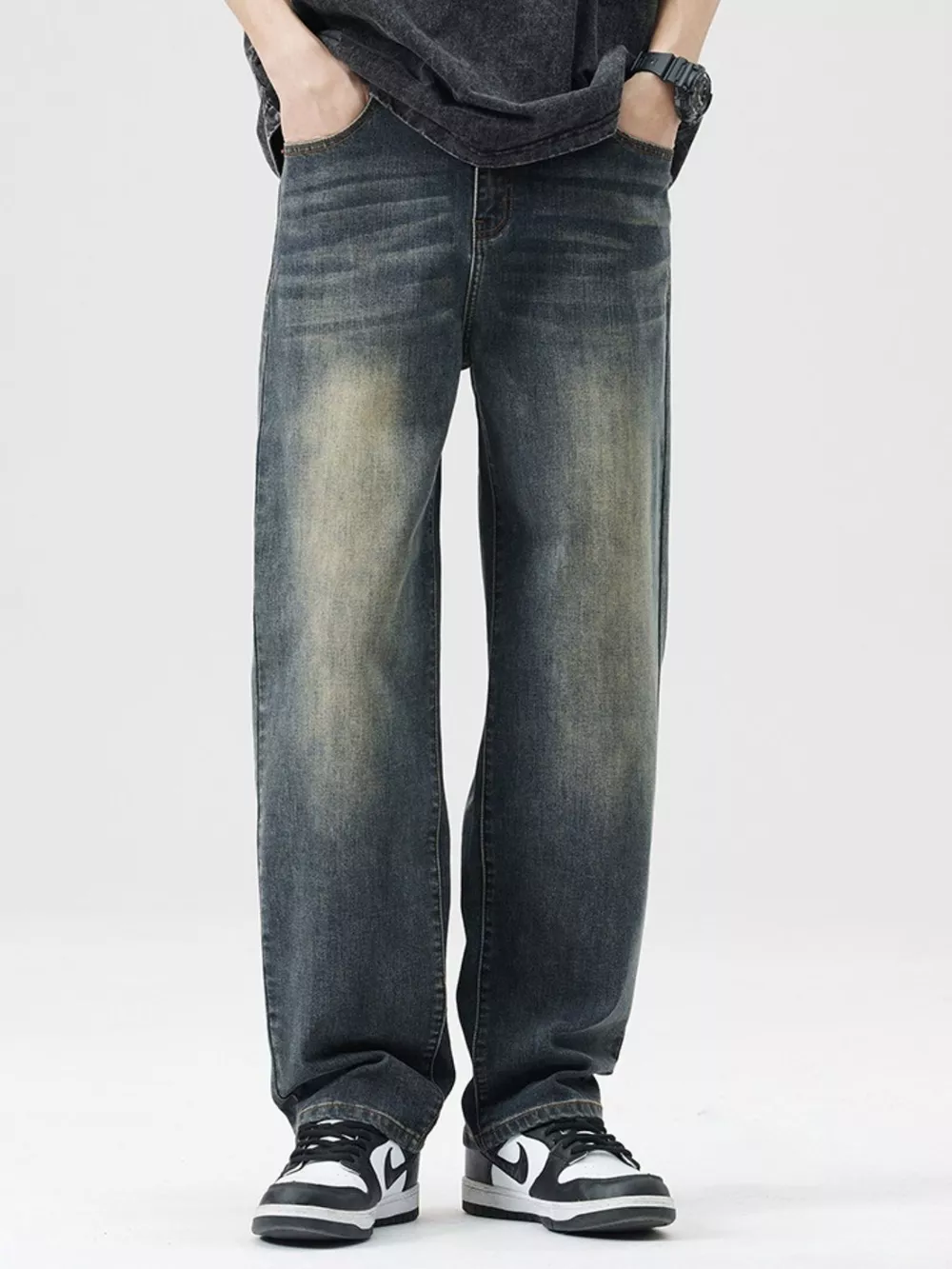Men's Wash Loose Fit Jeans