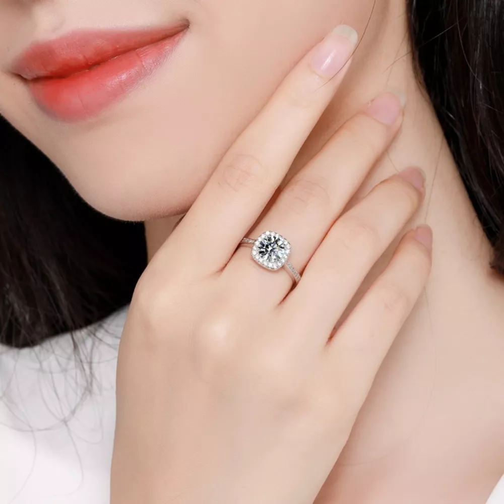 1 Carat Moissanite 925 Sterling Silver Ring, image 4