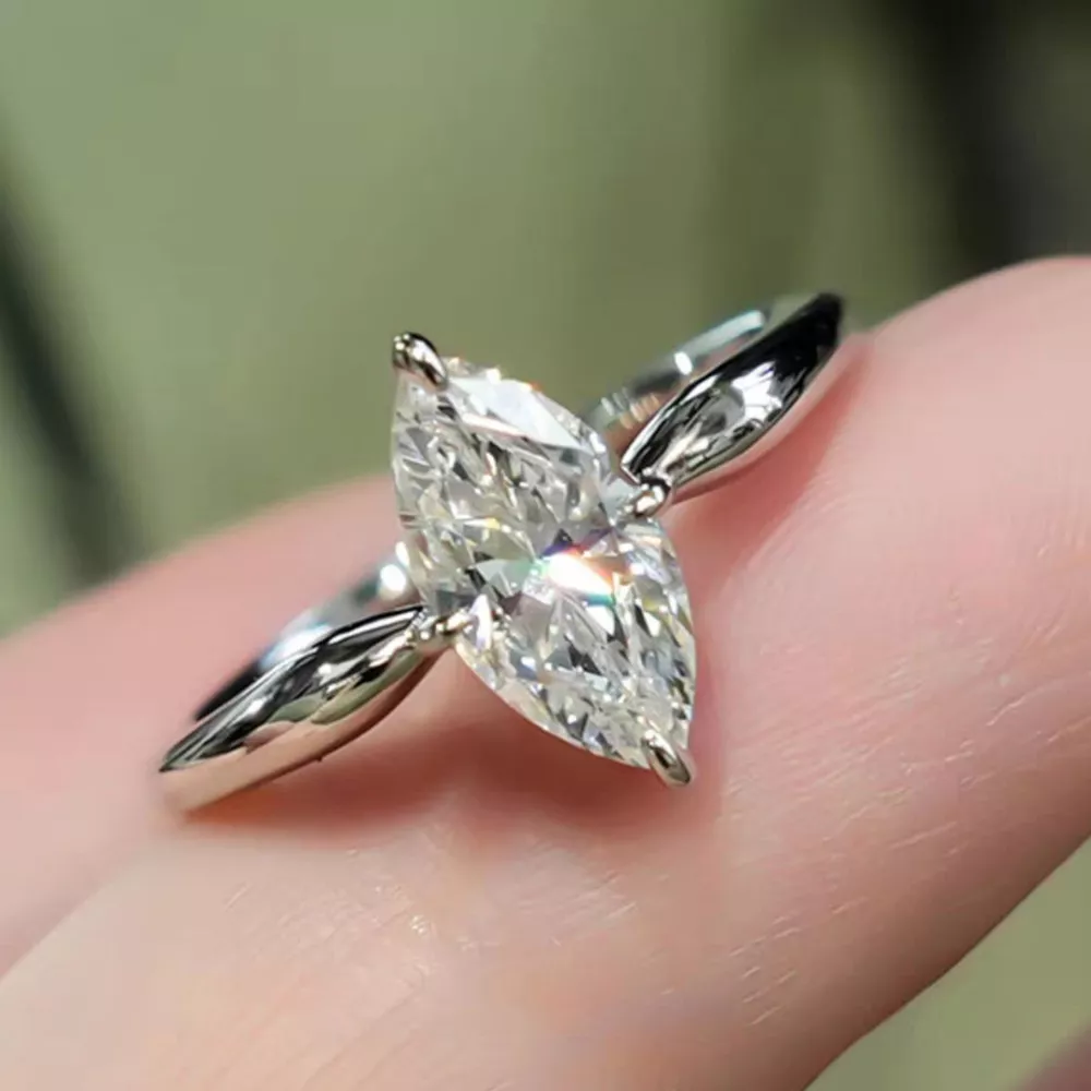 2 Carat Moissanite 925 Sterling Silver Ring, image 5