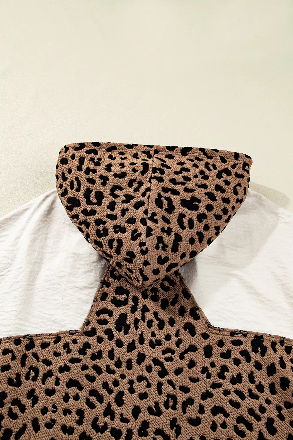 Drawstring Leopard Long Sleeve Hooded Jacket, image 2