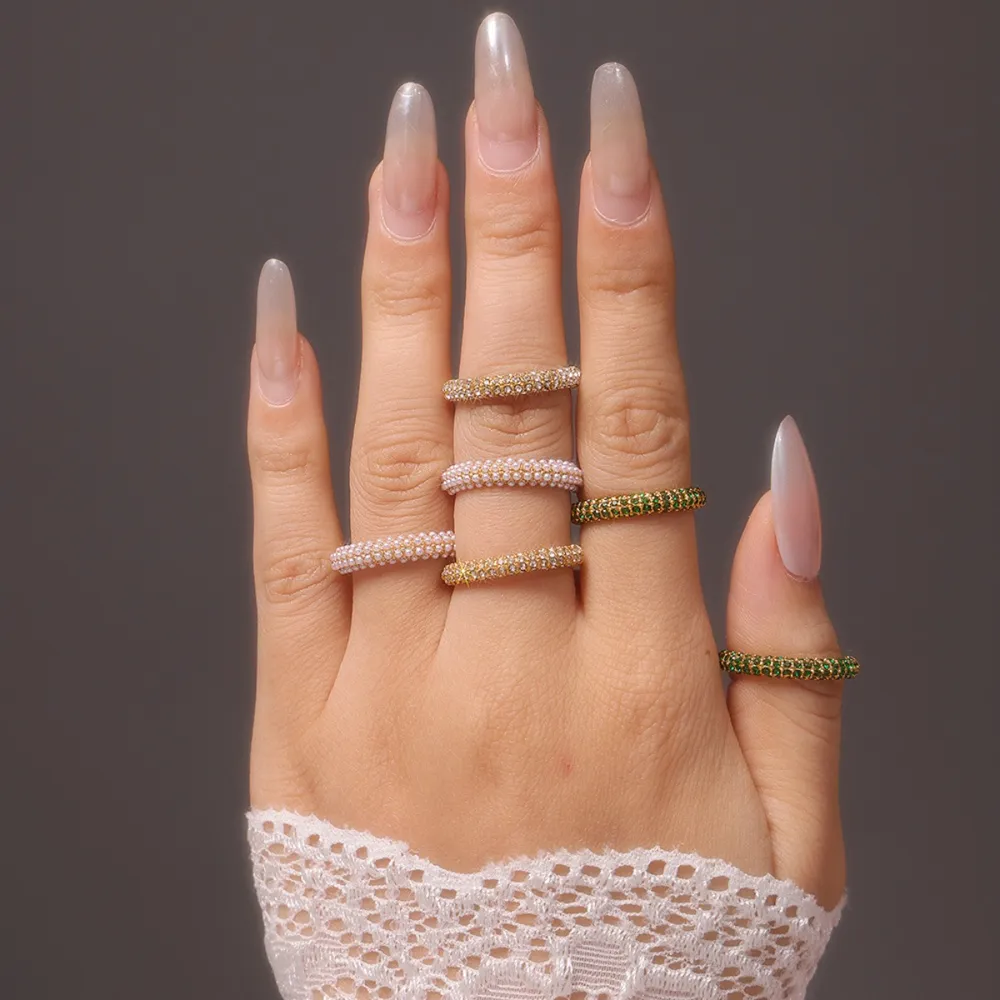 18K Gold-Plated Inlaid Zircon Ring, image 7