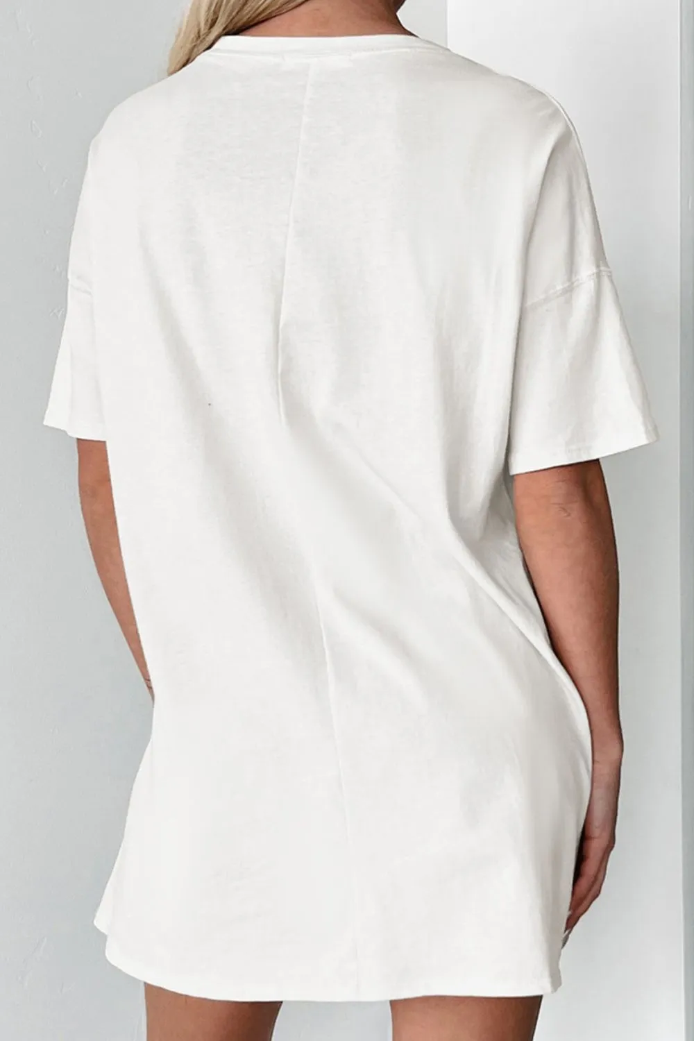 US Flag Star Round Neck Half Sleeve Oversize T-Shirt, image 2