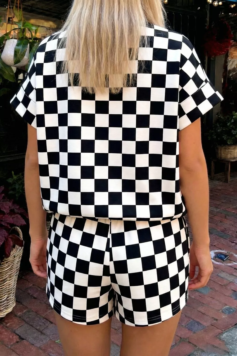 Checkerboard Short Sleeve Tee and Shorts Set, image 5